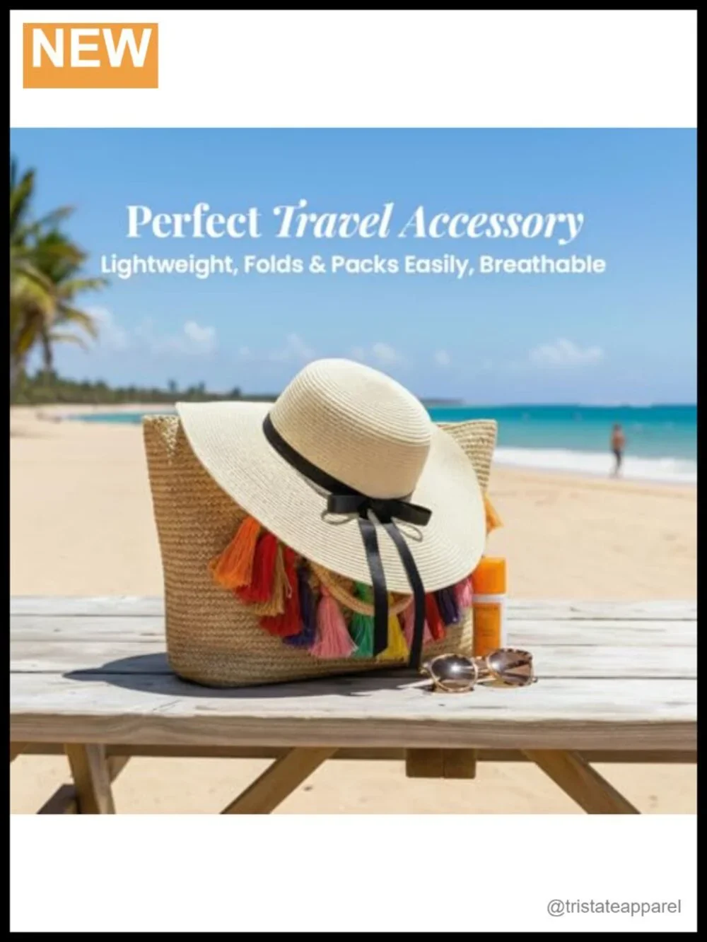 Wide Brim Floppy Sun Hat Lightweight Woven Straw Beach Vacation